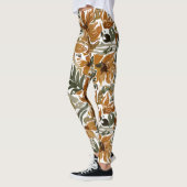 Herfst Bloem Motief Rustiek Patroon Leggings (Links)