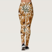 Herfst Bloem Motief Rustiek Patroon Leggings (Achterkant)