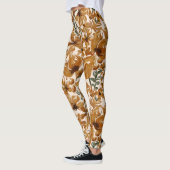 Herfst Bloem Motief Rustiek Patroon Leggings (Links)