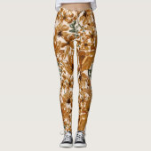 Herfst Bloem Motief Rustiek Patroon Leggings (Voorkant)