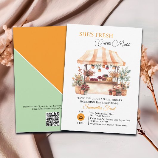 Herfst bloem 'Niet meer te koop' QR Code Bruidsuit Kaart