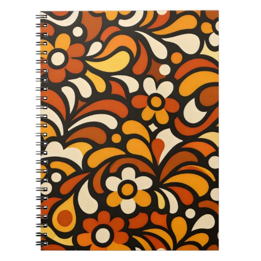 Herfst Bloem Patroon Notitieboek (Voorkant)
