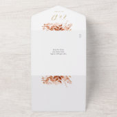 Herfst Bloem QR Code Gouden Bruiloft All In One Uitnodiging (Buitenkant)