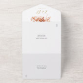 Herfst Bloem QR Code Gouden Bruiloft All In One Uitnodiging (Buitenkant)