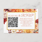 Herfst Bloem QR Code RSVP Huwelijks Bijlage (Voorkant)