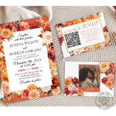 Herfst Bloem QR Code RSVP Huwelijks Bijlage