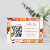 Herfst Bloem QR Code RSVP Trouw Bijlage (Staand voorkant)