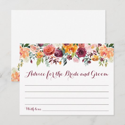 Herfst Bloem Trouwadvies Kaarten, Sinaasappel kast Briefkaart (Voorkant / Achterkant)