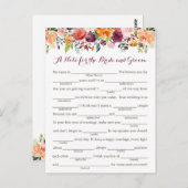 Herfst Bloem Trouwadvies Kaarten, Sinaasappel Roze Briefkaart (Voorkant / Achterkant)