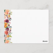 Herfst Bloem Trouwadvies Kaarten, Sinaasappel Roze Briefkaart (Achterkant)