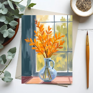 Herfst Bloem Vaas Aquarel Briefkaart