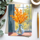 Herfst Bloem Vaas Aquarel Kaart