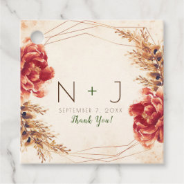 Herfst Bloem Waterverf Bruiloft Bedankjes Labels