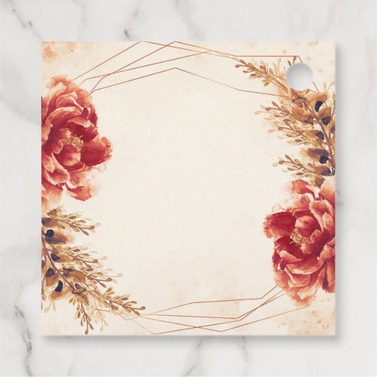 Herfst Bloem Waterverf Bruiloft Bedankjes Labels (Achterkant)