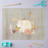 Herfst Bloem Witte pompoen paddenstoel Hout Ontvle Tissuepapier (Craft)