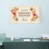 Herfst Bloemachtige Bruiloft Feest Achtergrond Spandoek (Beurs)