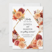 Herfst Bloemachtige Bruiloft  Save The Date (Voorkant)