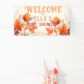 herfst bloemblaadjes baby shower spandoek (Insitu)