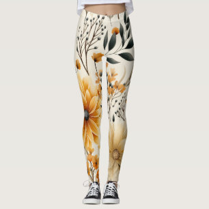 Herfst bloemblaadjes leggings