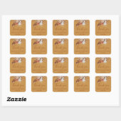 Herfst Bloemboeket Goud Favor Vierkante Sticker (Vel)