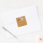 Herfst Bloemboeket Goud Favor Vierkante Sticker (Envelop)