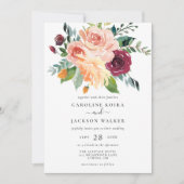 Herfst bloemboeket herfst bruiloft uitnodiging (Voorkant)