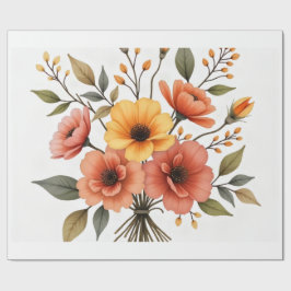 Herfst Bloemboeket Inpakpapier