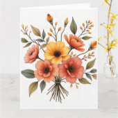 Herfst Bloemboeket Kaart (Gele Bloem)
