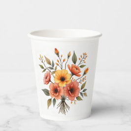 Herfst Bloemboeket Papieren Bekers