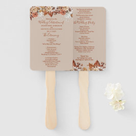 Herfst bloemboeket taupe trouw handventilator handwaaier