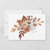Herfst bloemboeket verjaardagsreactie RSVP kaart (Achterkant)