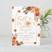 Herfst Bloemboog Pompoen Engagement Party Kaart (Staand voorkant)