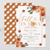 Herfst Bloemboog Pompoen Engagement Party Kaart (Voorkant / Achterkant)