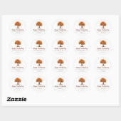 Herfst Bloemboom Gelukkige Thanksgiving familie Ronde Sticker (Vel)