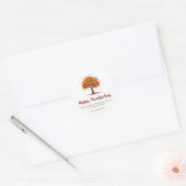 Herfst Bloemboom Gelukkige Thanksgiving familie Ronde Sticker (Envelop)
