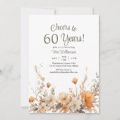 Herfst Bloemen 60ste Verjaardag Proost op 60 Jaar Kaart (Voorkant)