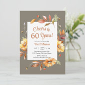 Herfst Bloemen 60ste Verjaardag Proost op 60 Jaar Kaart (Staand voorkant)