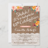 Herfst bloemen 65e Surprise Birthday Party Invites Kaart (Voorkant)