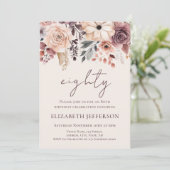Herfst Bloemen 80ste Verjaardagsuitnodiging Kaart (Staand voorkant)