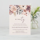 Herfst Bloemen 90ste Verjaardagsuitnodiging Kaart (Staand voorkant)