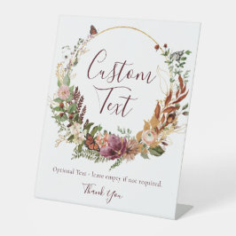 Herfst Bloemen Aangepaste tekst voetstuk teken Reclamebord Met Voetstuk