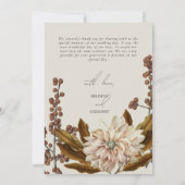 Herfst Bloemen Aardse Tonen Waterverf Herfstbruilo Bedankkaart (Achterkant)