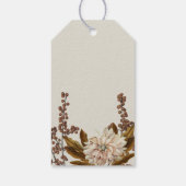 Herfst Bloemen Aardse Tonen Waterverf Herfstbruilo Cadeaulabel (Achterkant)