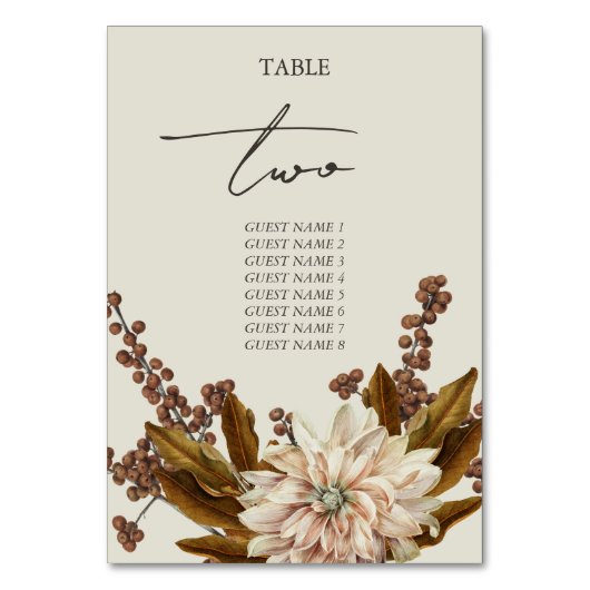 Herfst Bloemen Aardse Tonen Waterverf Herfstbruilo Kaart (Voorkant)