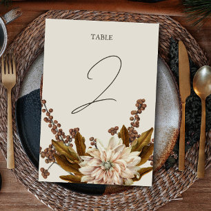 Herfst Bloemen Aardse Tonen Waterverf Herfstbruilo Kaart