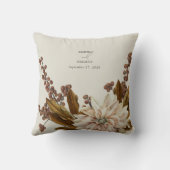 Herfst Bloemen Aardse Tonen Waterverf Herfstbruilo Kussen (Achterkant)