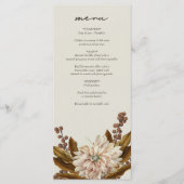 Herfst Bloemen Aardse Tonen Waterverf Herfstbruilo Menu (Voorkant)