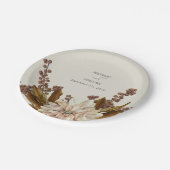 Herfst Bloemen Aardse Tonen Waterverf Herfstbruilo Papieren Bordje (Gekanteld)