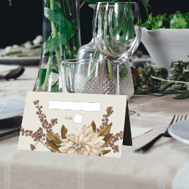 Herfst Bloemen Aardse Tonen Waterverf Herfstbruilo Plaatskaartje