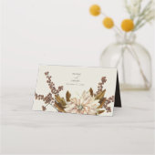 Herfst Bloemen Aardse Tonen Waterverf Herfstbruilo Plaatskaartje (Achterkant)